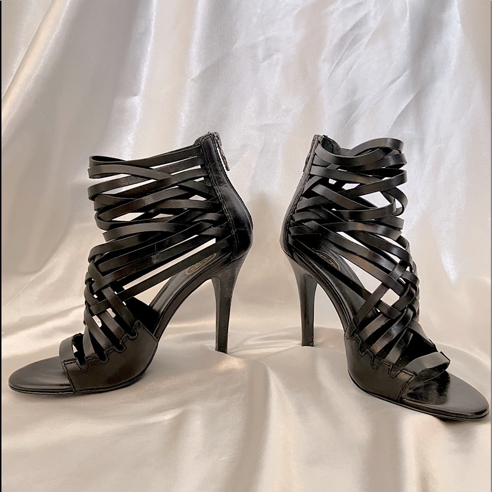 ASH Black leather gladiator heels, Size 37 (US 6.5), Great Condition!